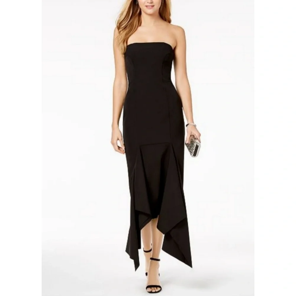 VINCE CAMUTO ASYMMETRICAL STRAPLESS DRESS - Picture 2 of 8